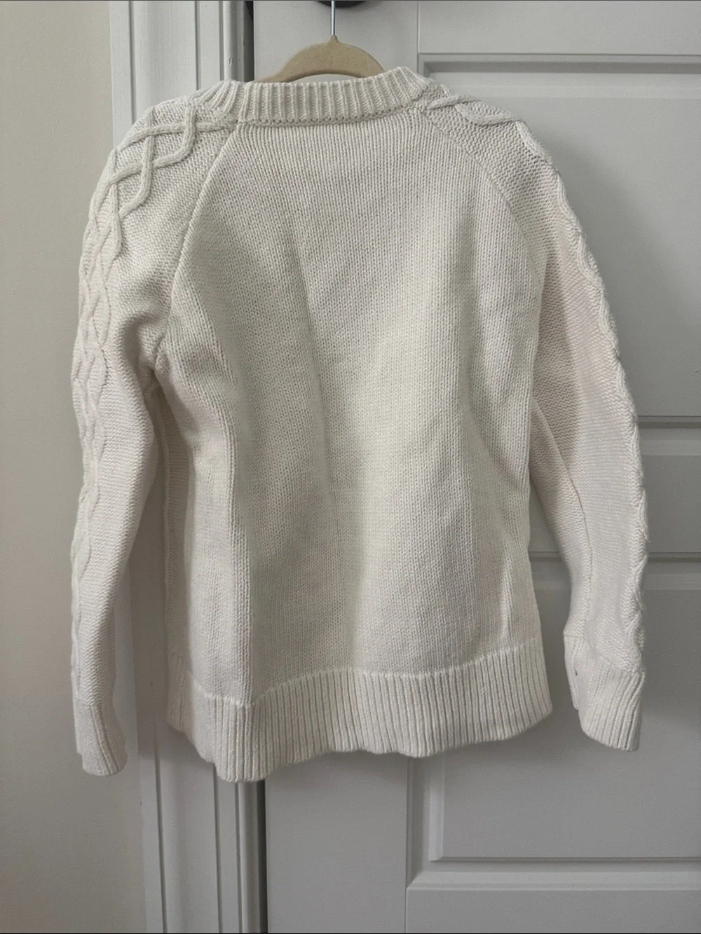 Crewcuts Cream Cable Knit Sweater with Heart Detail